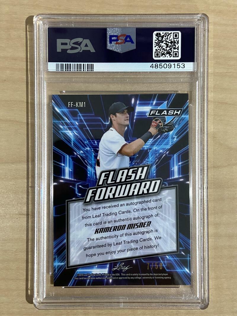 2019 LEAF FLASH KAMERON MISNER FLASH/FORWARD MARLINS 7/50 PSA 9 