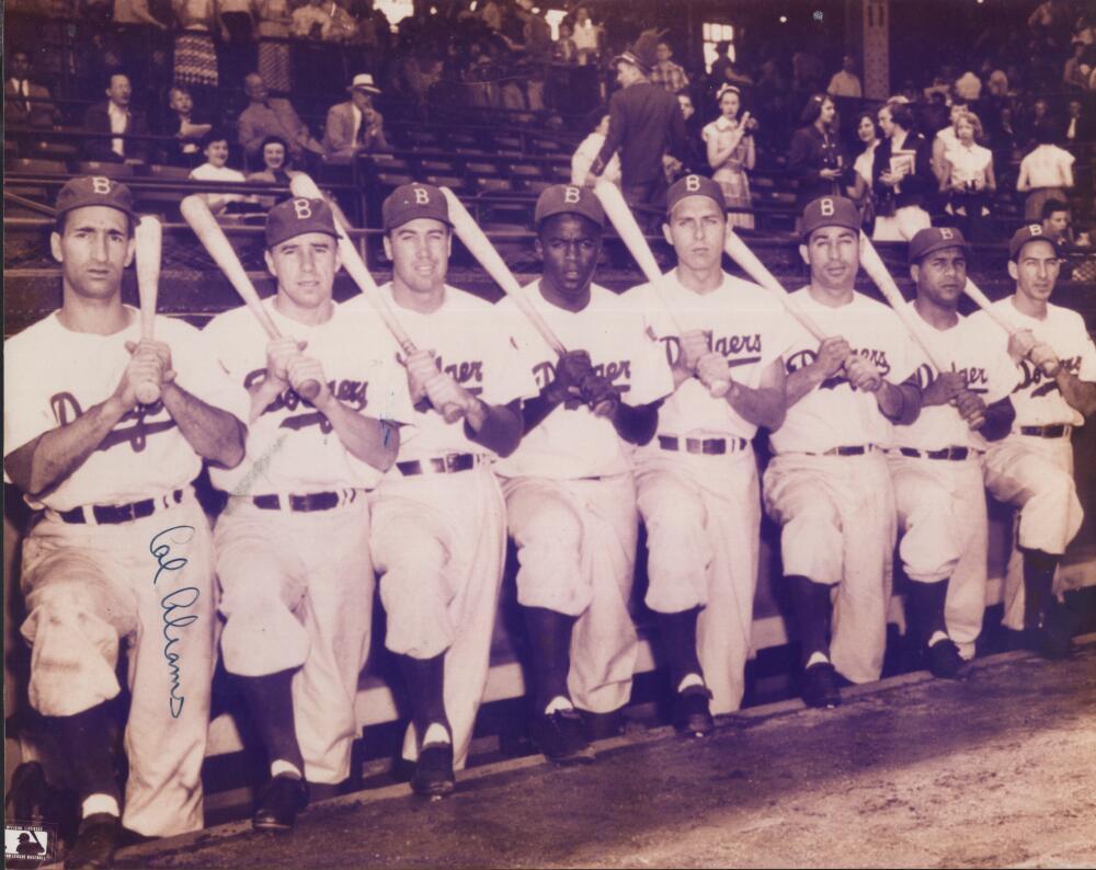 CAL ABRAMS  BROOKLYN DODGERS SIGNED AUTOGRAPHED 8X10 PHOTO W/ COA
