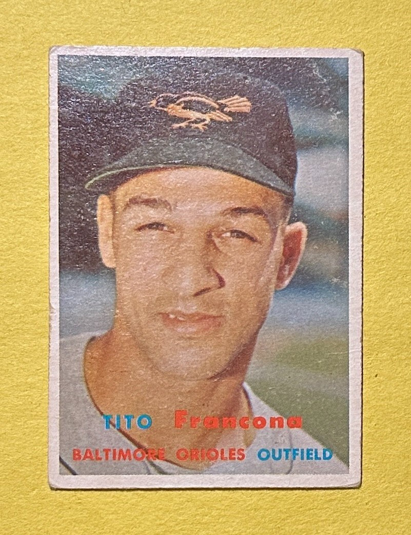 1957 TOPPS TITO FRANCONA #184 ORIOLES ROOKIE CARD