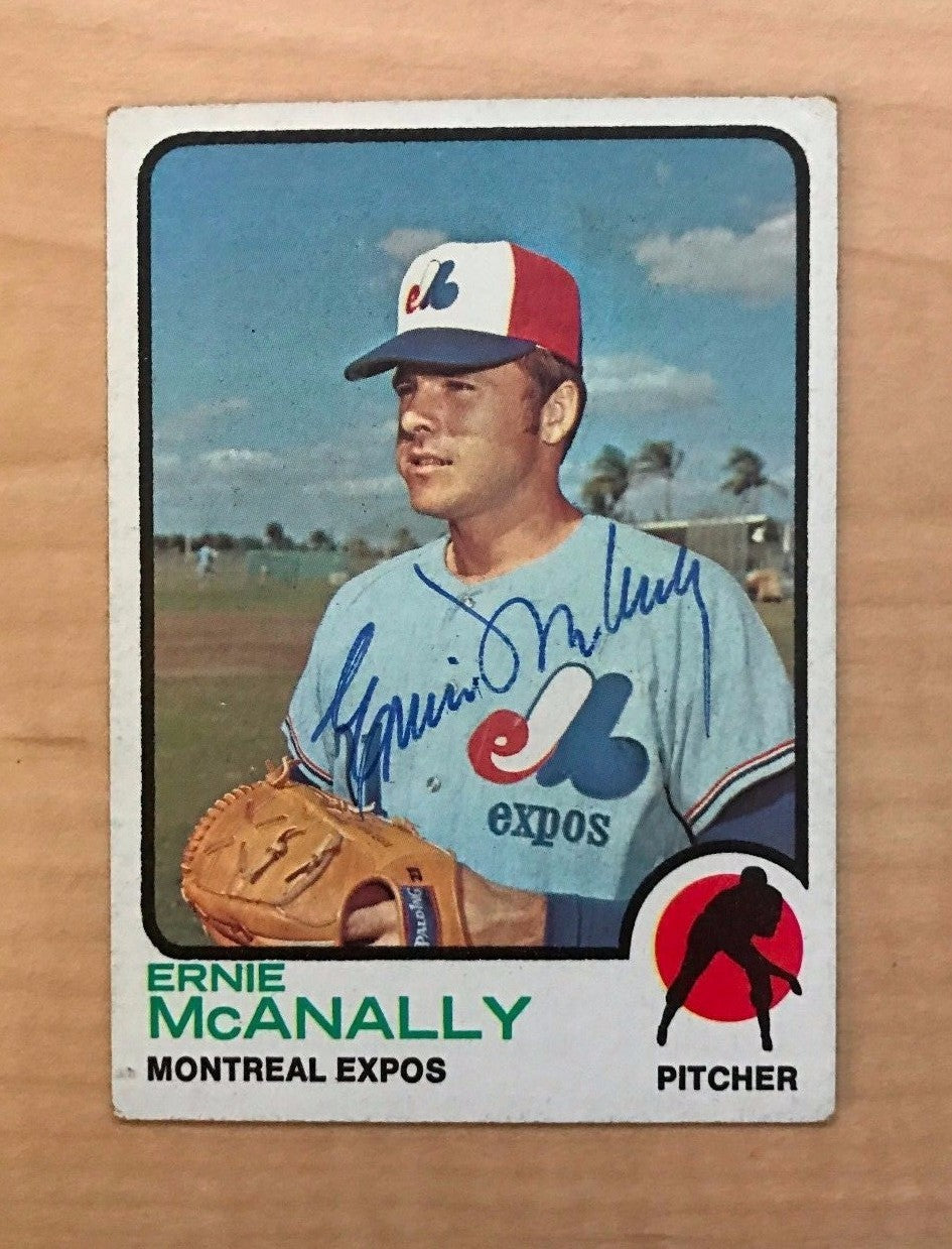 ERNIE MCANALLY MONTREAL EXPOS SIGNED AUTOGRAPHED 1973 TOPPS CARD #484 W/COA