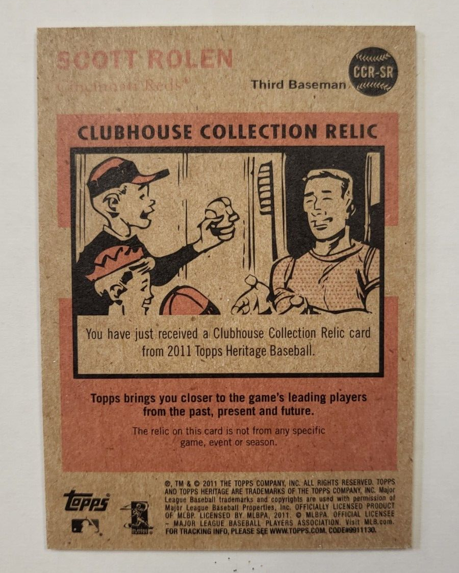 2011 TOPPS HERITAGE SCOTT ROLEN CLUBHOUSE COLLECTION BAT  CARD