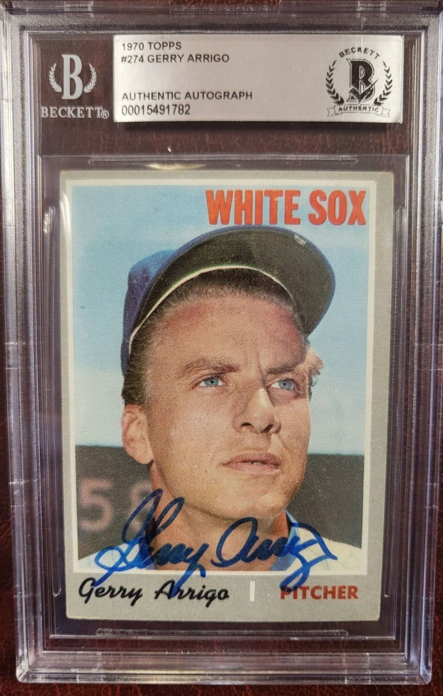 1970 TOPPS GERRY ARRIGO WHITE SOX SIGNED AUTOGRAPH #274 CARD BECKETT AUTHENTIC
