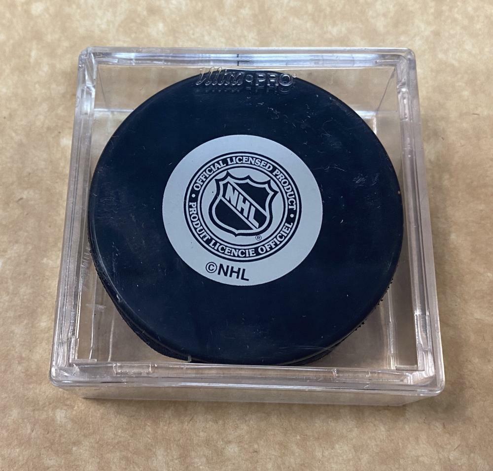 BRAD PARK BOSTON BRUINS SIGNED AUTOGRAPHED PUCK W/COA