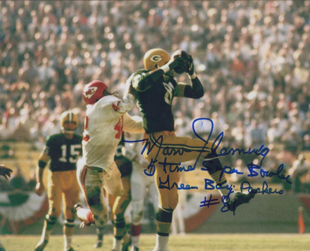 MARV FLEMING 5 TIME SUPER BOWL GB PACKERS SIGNED AUTOGRAPHED 8X10 PHOTO W/ COA