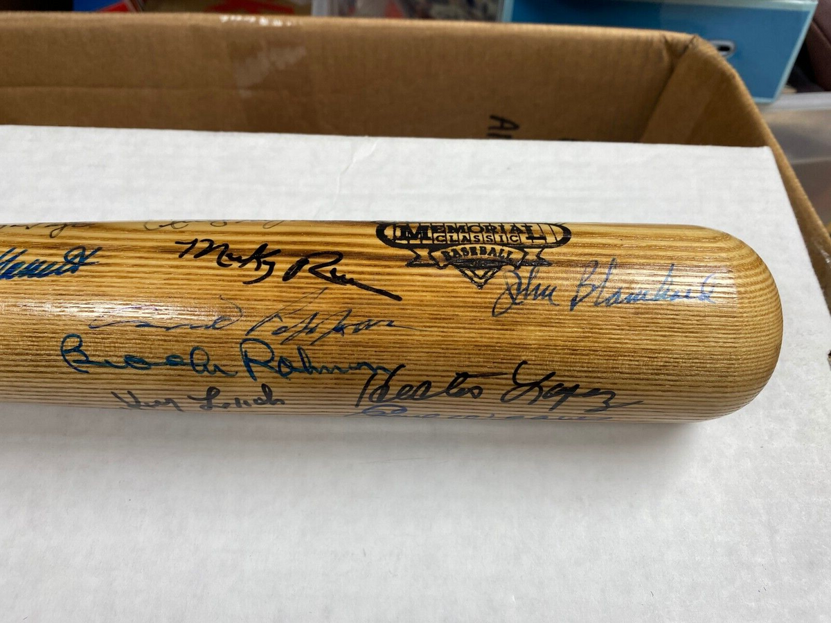 MLB LEGENDS SIGNED JOE DIMAGGIO CHILDRENS HOSPITAL BAT W/COA BROOKS ROBINSON + C
