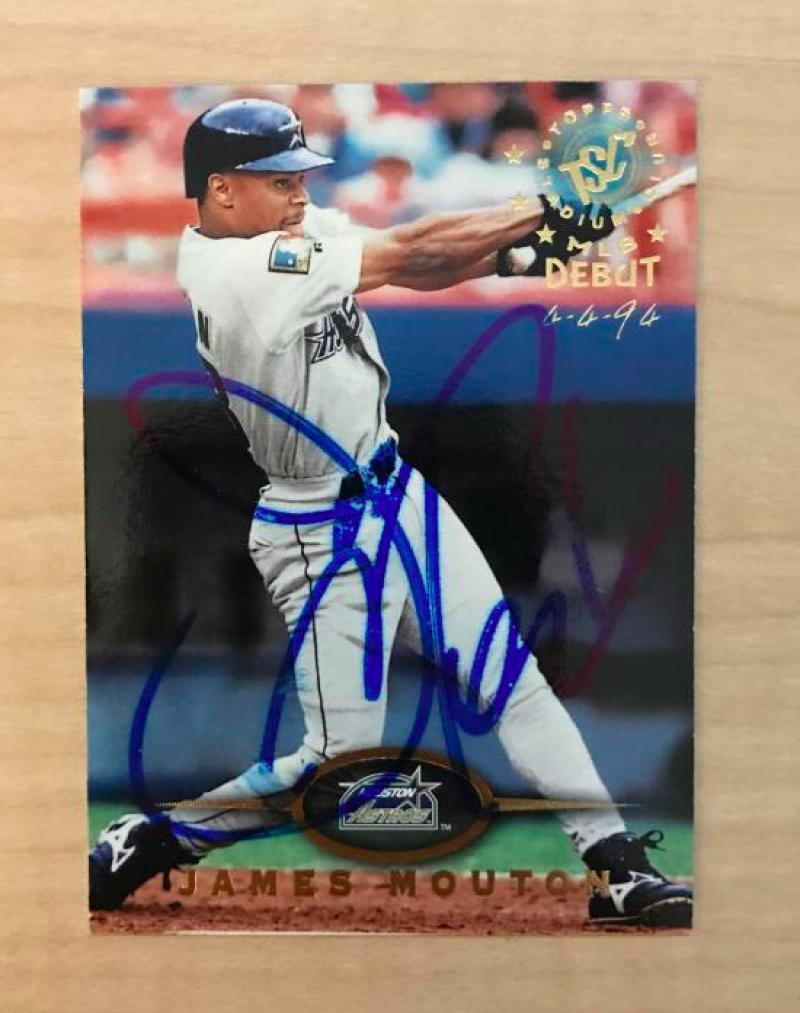 JAMES MOUTON HOUSTON ASTROS SIGNED AUTOGRAPHED 1995 TOPPS STADIUM CLUB CARD #305