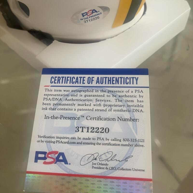 MARK CHMURA GREEN BAY PACKERS SIGNED AUTO MINI HELMET  PSA  3T212220