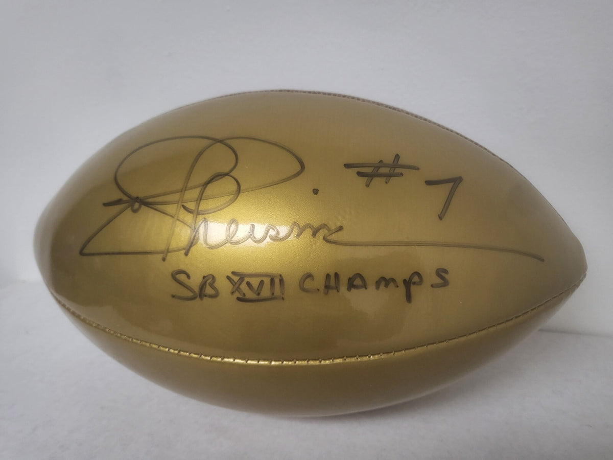 JOE THEISMANN REDSKINS SB XVII CHAMPS SIGNED AUTOGRAPH GOLD WILSON FOOTBALL COA