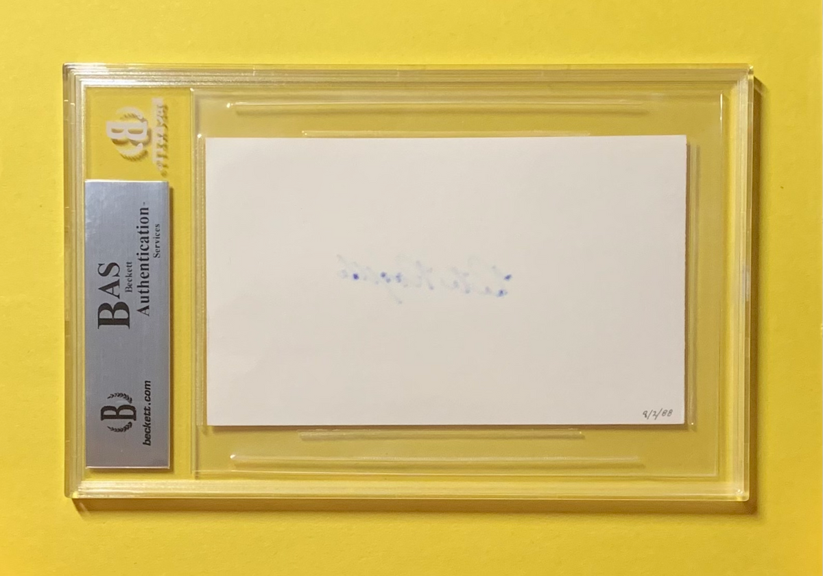 PETE ROZELLE NFL SIGNED AUTHENTIC INDEX CARD BECKETT