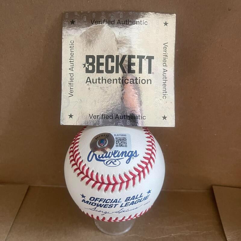 FRANK HOWARD 1968 70 HR KING SIGNED MIDWEST LEAGUE BASEBALL BECKETT AUTH