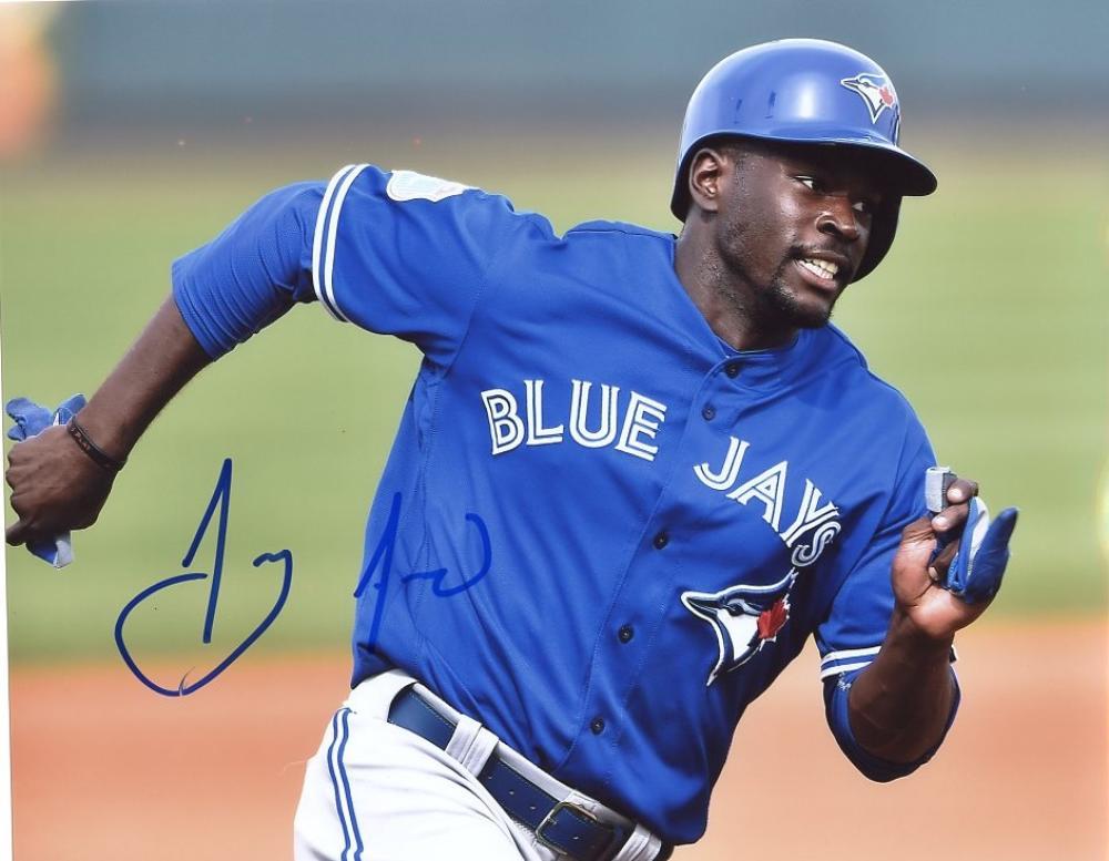 ANTHONY ALFORD RUNNING TORONTO BLUE  JAYS SIGNED 8X10 PHOTO W/COA