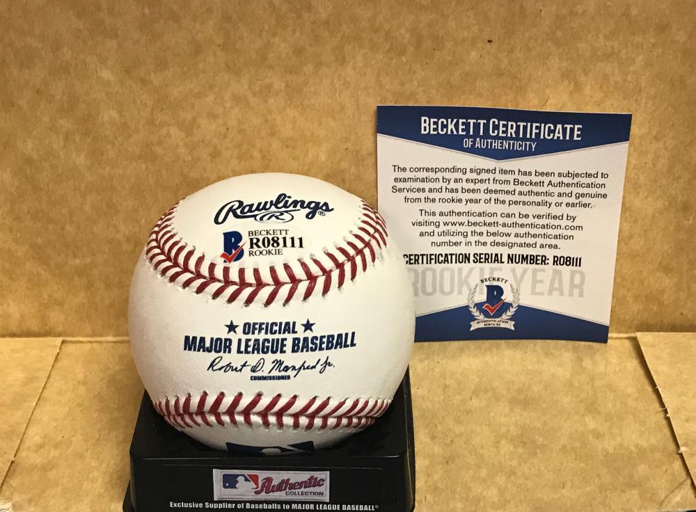 YADIER ALVAREZ LOS ANGELES DODGERS SIGNED ROOKIE YEAR  M.L. BASEBALL BECKETT AUT