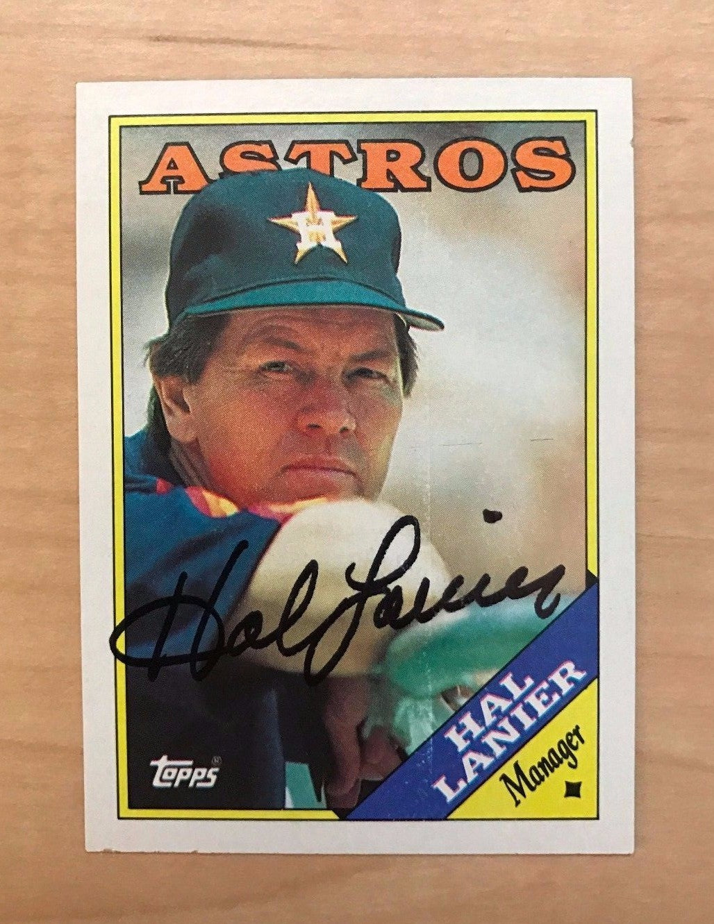 HAL LANIER HOUSTON ASTROS SIGNED AUTOGRAPHED 1988 TOPPS #684 W/COA