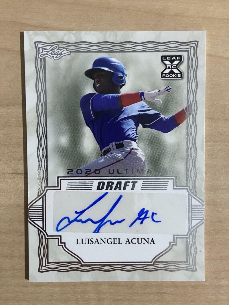 2020 LEAF ULTIMATE DRAFT LUIANGEL ACUNA TEXAS RANGERS ROOKIE AUTO