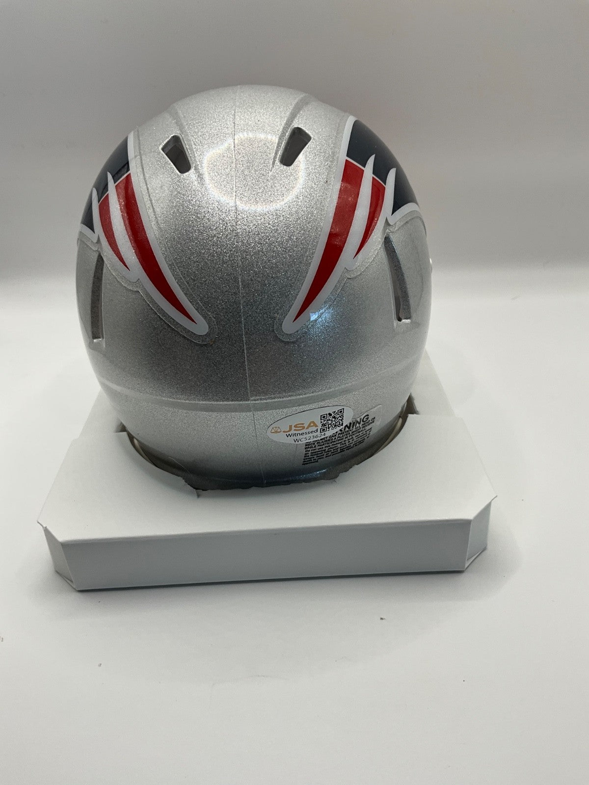 WES WELKER NEW ENGLAND PATRIOTS SIGNED SPEED MINI HELMET JSA