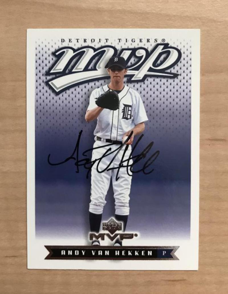 ANDY VAN HEKKEN DETROIT TIGERS SIGNED AUTOGRAPHED 2003 UPPER DECK CARD #75 W/COA