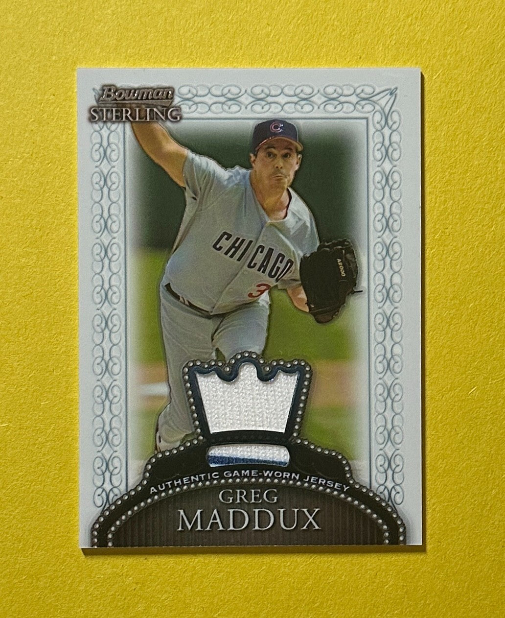 2005 BOWMAN STERLING GREG MADDUX RELIC #BS-GM CUBS HOF