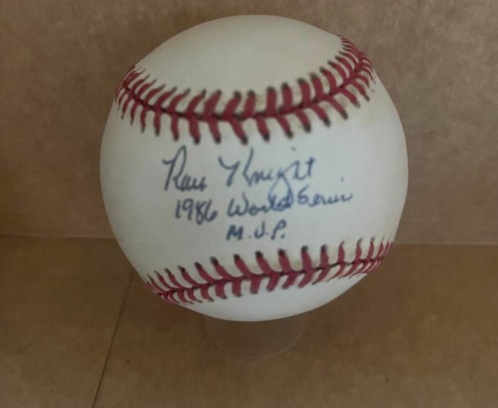 RAY KNIGHT 1986 WORLD SERIES MVP SIGNED AUTO N.L. BASEBALL BECKETT AUTH