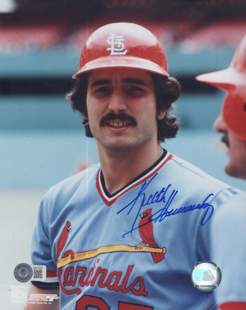 KEITH HERNANDEZ CARDINALS SIGNED AUTOGRAPHED 8X10 PHOTO BECKETT BJ031224