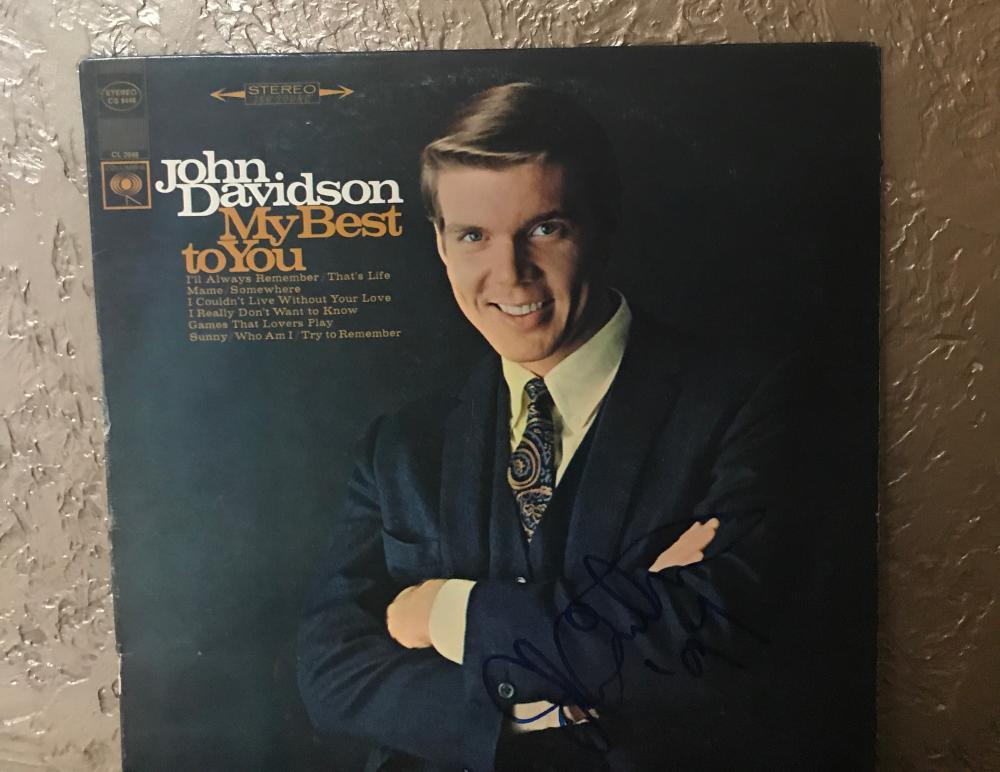 JOHN  DAVIDSON  MY BEST TO YOUR   SIGNED  1997  VINYL RECORD  ALBUM B  W/COA