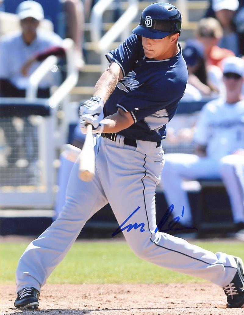 ALEX DICKERSON HITTING SAN DIEGO PADRES SIGNED 8X10 PHOTO W/COA