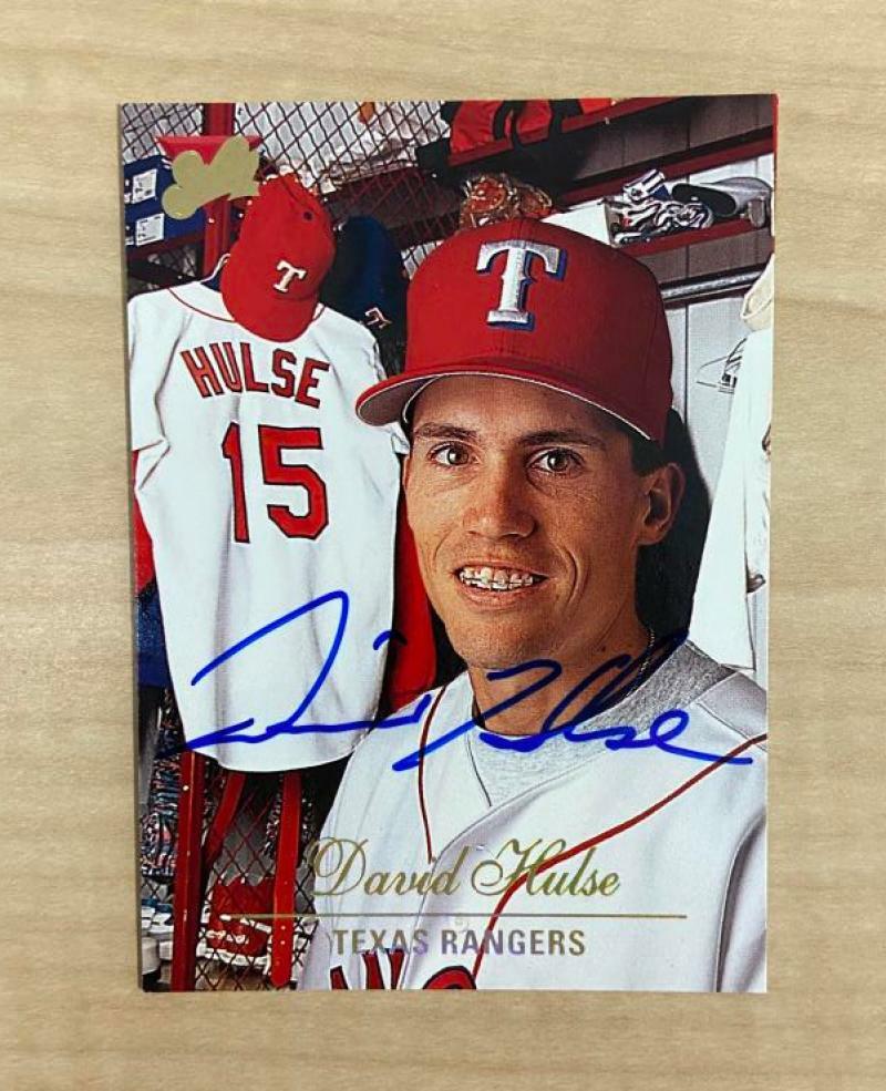 DAVID HULSE TEXAS RANGERS SIGNED 1994 DONRUSS STUDIO CARD #155 W/COA