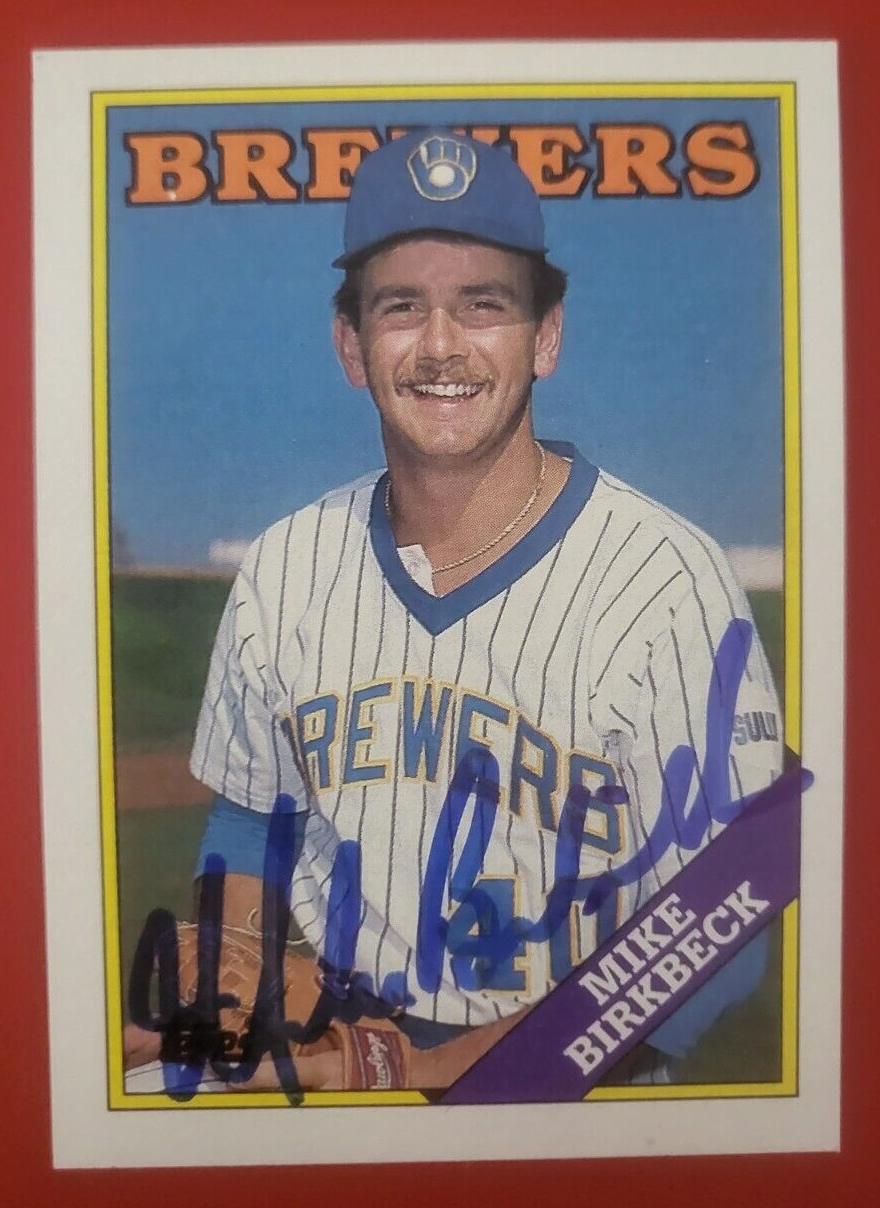 1988 TOPPS MIKE BIRKBECK MILWAUKEE BREWERS SIGNED AUTOGRAPHED AUTO CARD #692