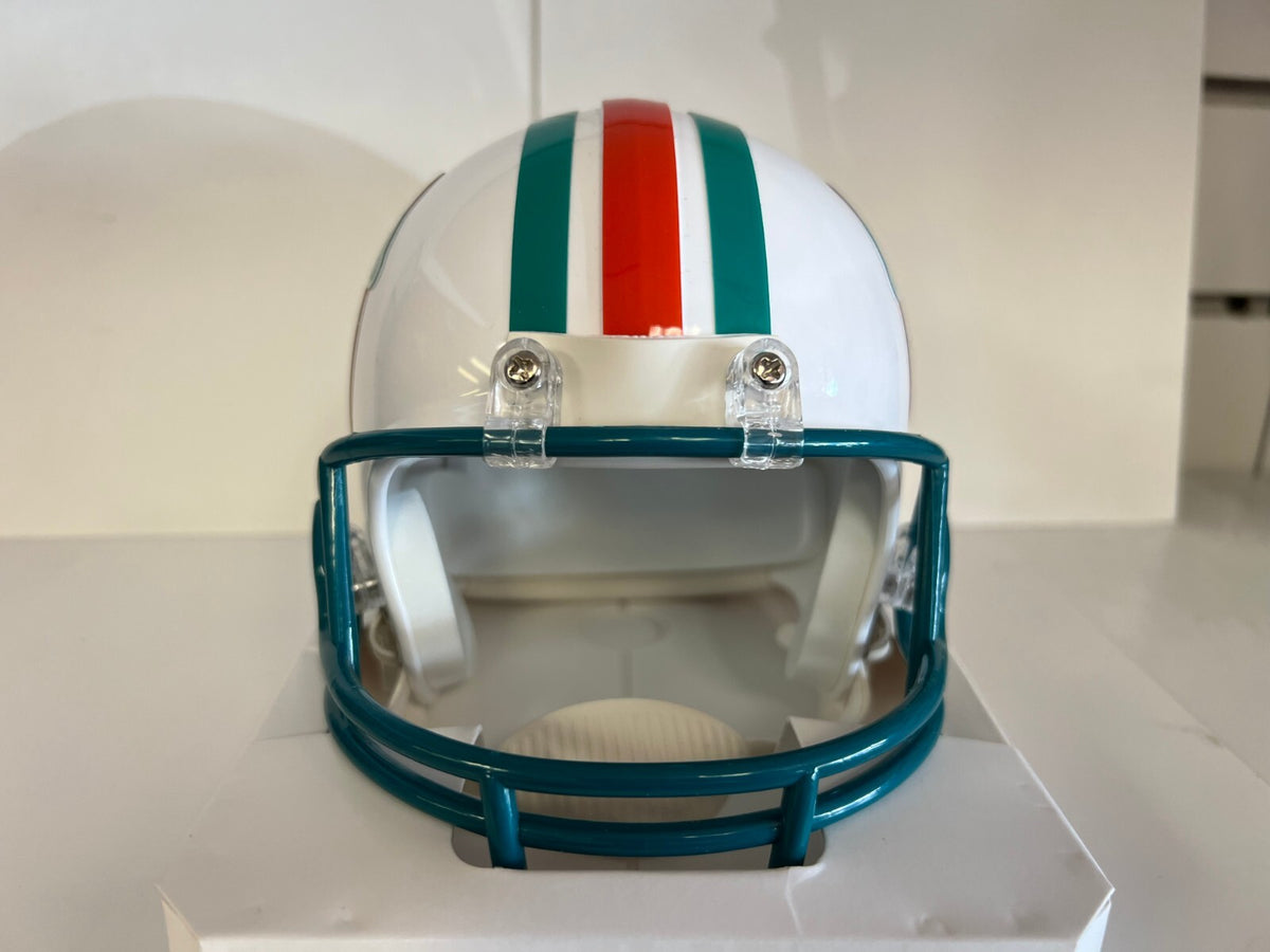 MARK SUPER DUPER MIAMI DOLPHINS SIGNED AUTOGRAPHED THROWBACK MINI HELMET W/COA