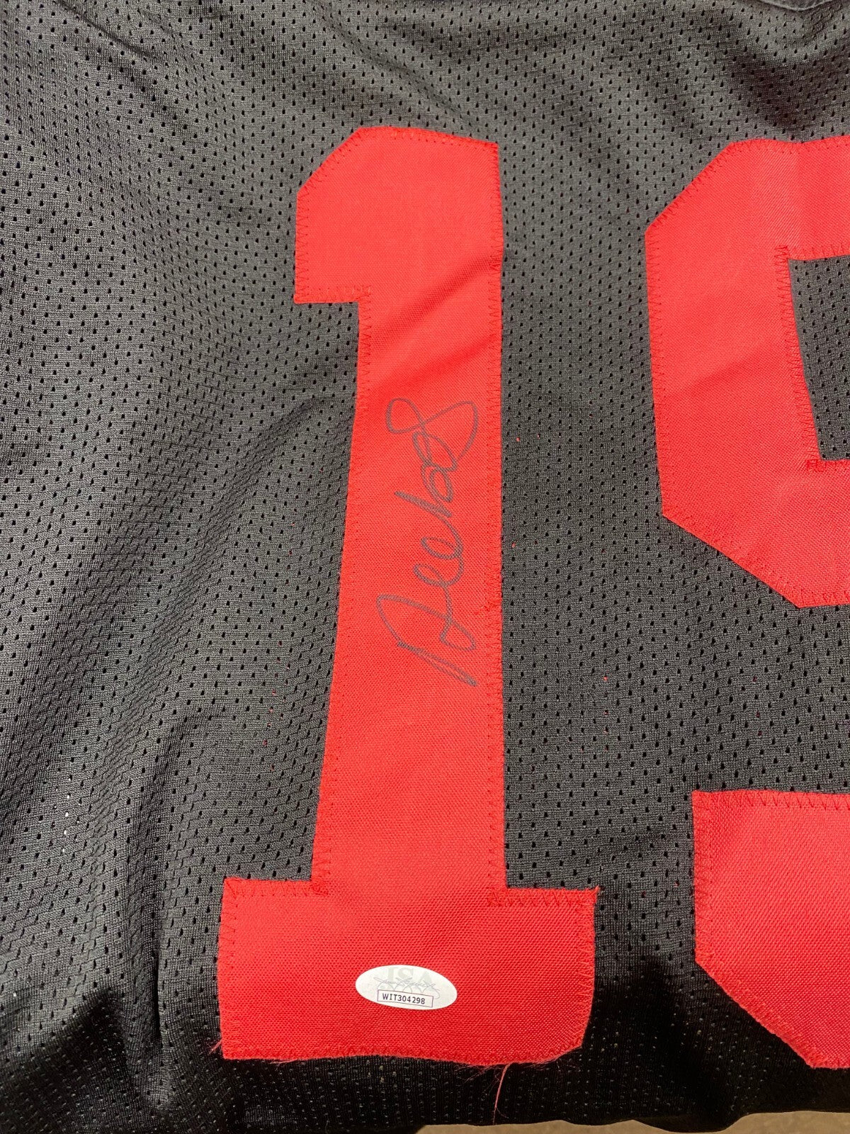 DEEBO SAMUEL #19 SF 49ERS SIGNED AUTOGRAPHED AUTO CUSTOM BLACK/RED JERSEY JSA !
