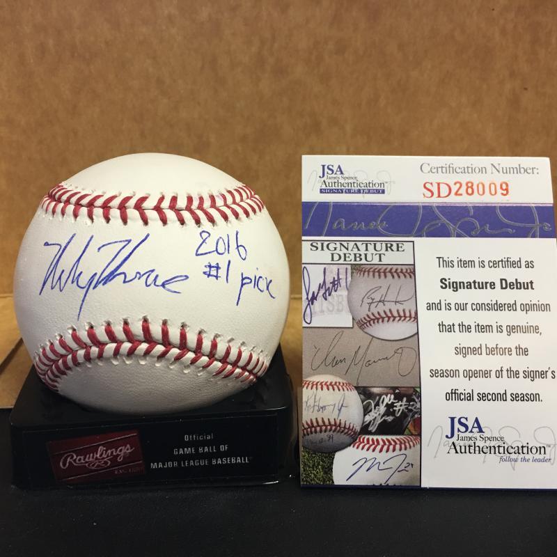 MICKEY MONIAK PHILADELPHIA PHILLIES # 1 PICK SIGNED M.L. BASEBALL JSA SD28009
