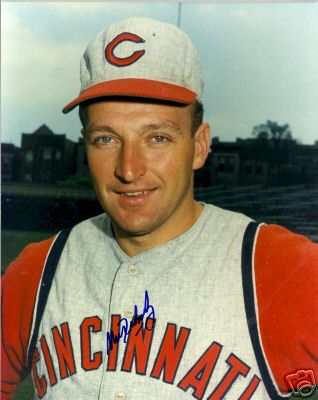 MOE DRABOWSKY CINCINNATI REDS SIGNED 8X10 PHOTO W/COA