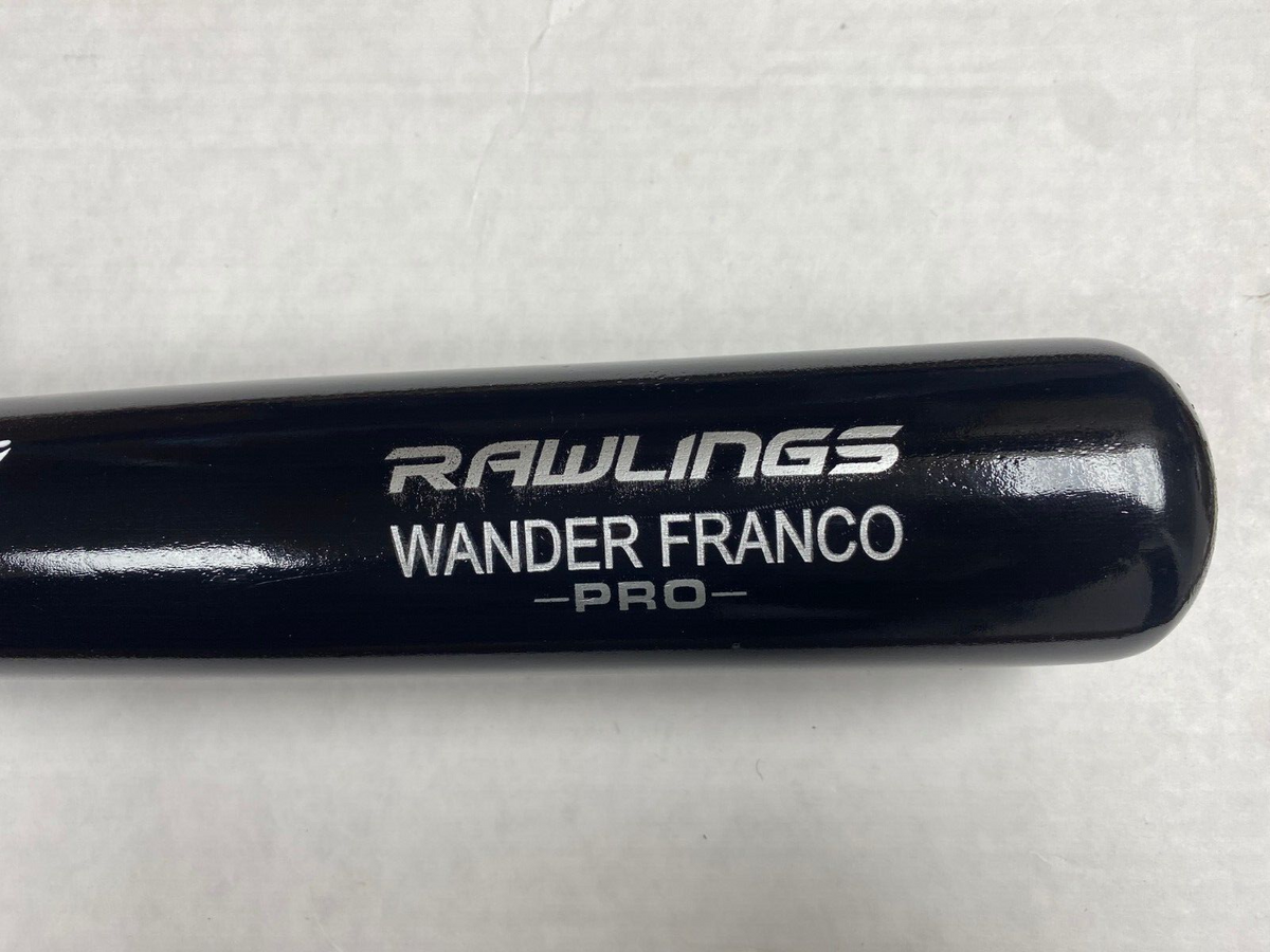 WANDER FRANCO TB RAYS SIGNED AUTOGRAPHED RAWLINGS ENGRAVED BLACK BAT BECKETT