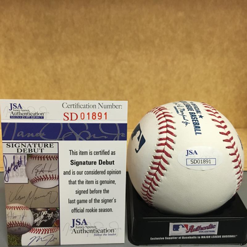 ANDERSON ESPINOZA BOSTON RED SOX SIGNATURE DEBUT M.L. SIGNED BASEBALL JSA SD0189