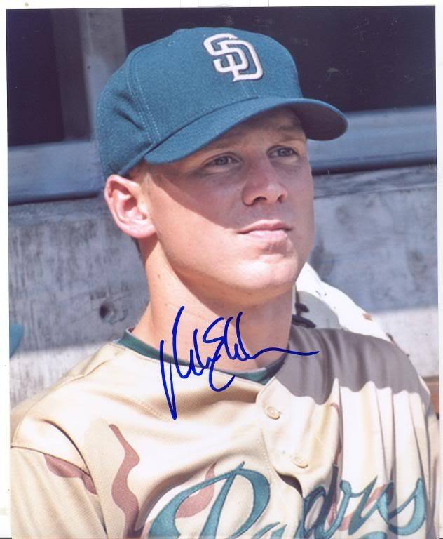 MIKE EKSTROM SAN DIEGO PADRES SIGNED 8X10 PHOTO W/COA