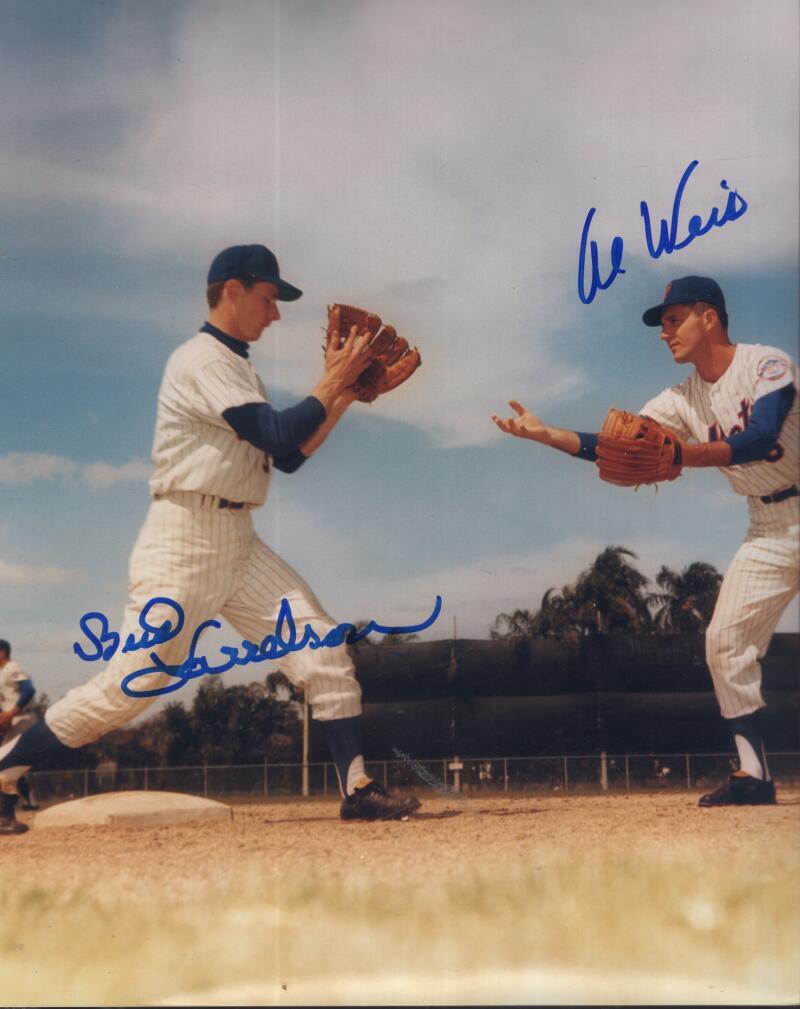 BUD HARRELSON/AL WEIS METS  SIGNED AUTOGRAPHED 8X10 PHOTO W/ COA