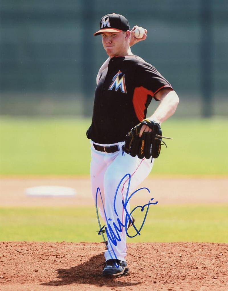 AUSTIN BRICE FLORIDA MARLINS SIGNED 8x10 PHOTO JSA SOA