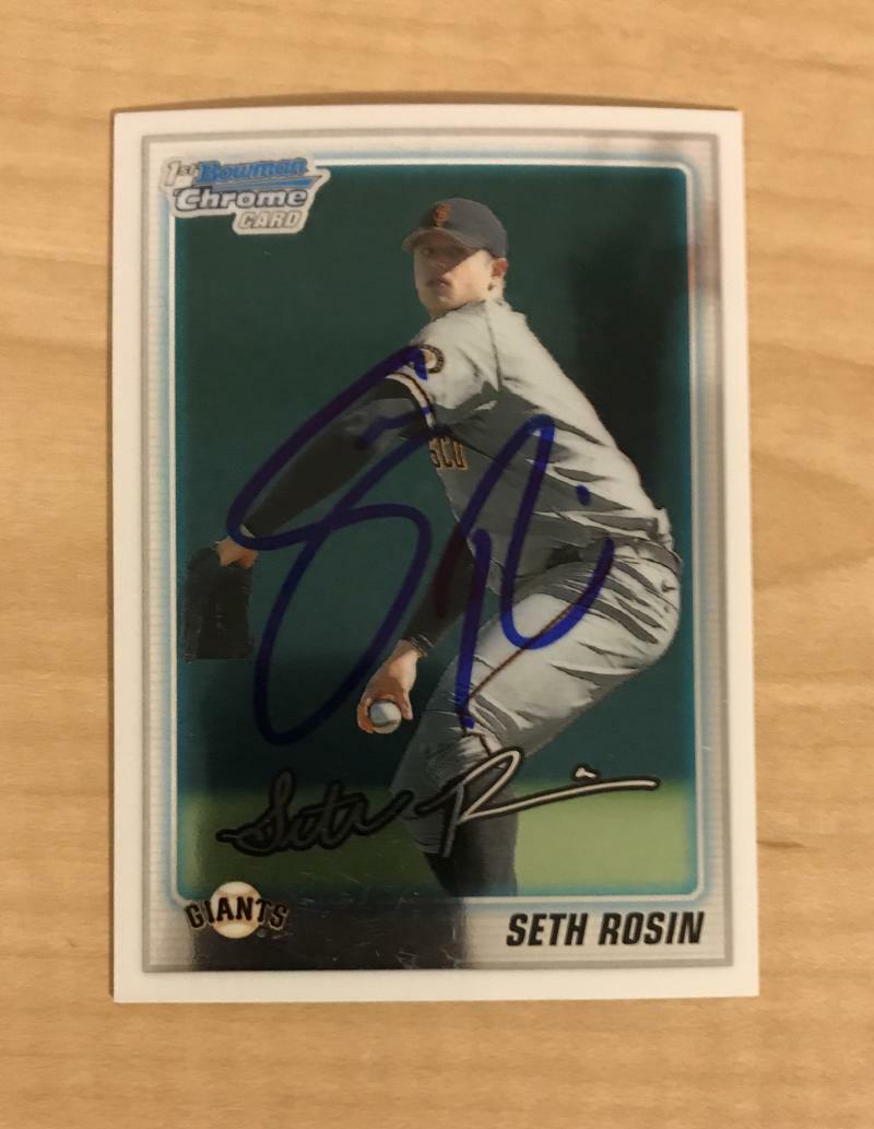 SETH ROSIN SAN FRANCISCO GIANTS SIGNED 2010 BOWMAN CHROME CARD #BDPP55 W/COA 