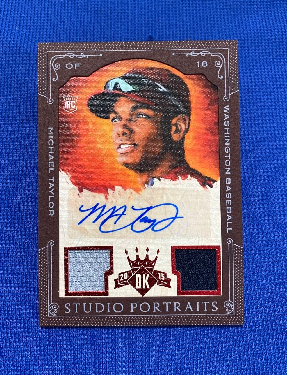 2015 DIAMOND KINGS MICHAEL TAYLOR NATIONALS RC AUTO JERSEY STUDIOS PORTRAITS /99