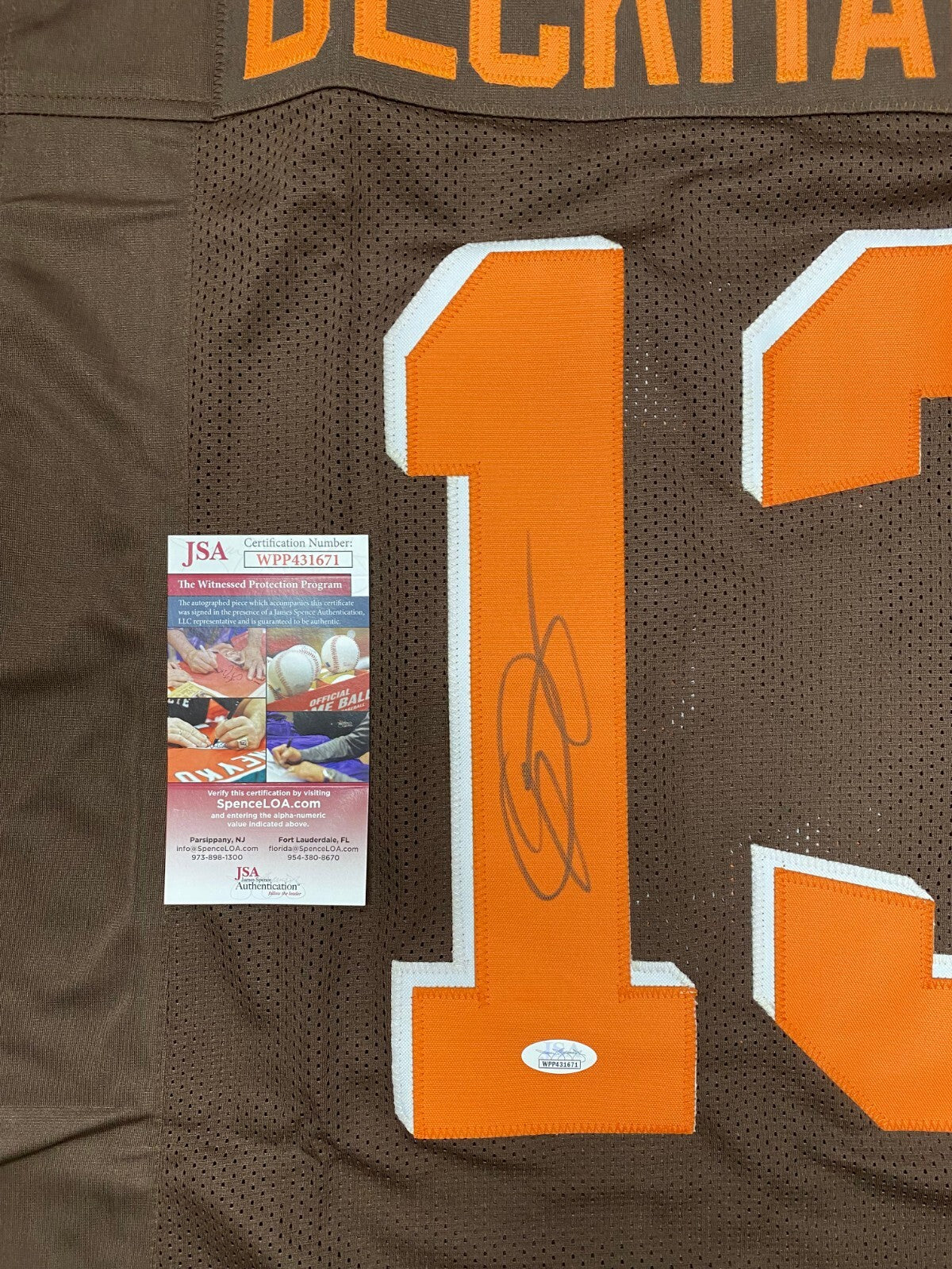 ODELL BECKHAM JR #13 CLEVELAND BROWNS SIGNED AUTOGRAPHED CUSTOM JERSEY SZ XL JSA