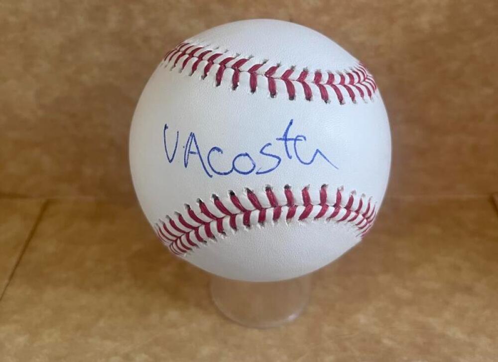 VICTOR ACOSTA REDS SIGNED AUTOGRAPHED M.L. BASEBALL BECKETT AUTH
