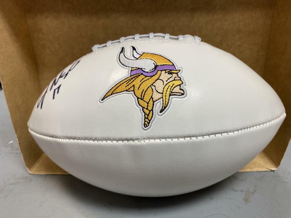 JARIUS WRIGHT MINNESOTA VIKINGS #17 SIGNED AUTOGRAPHED LOGO FOOTBALL