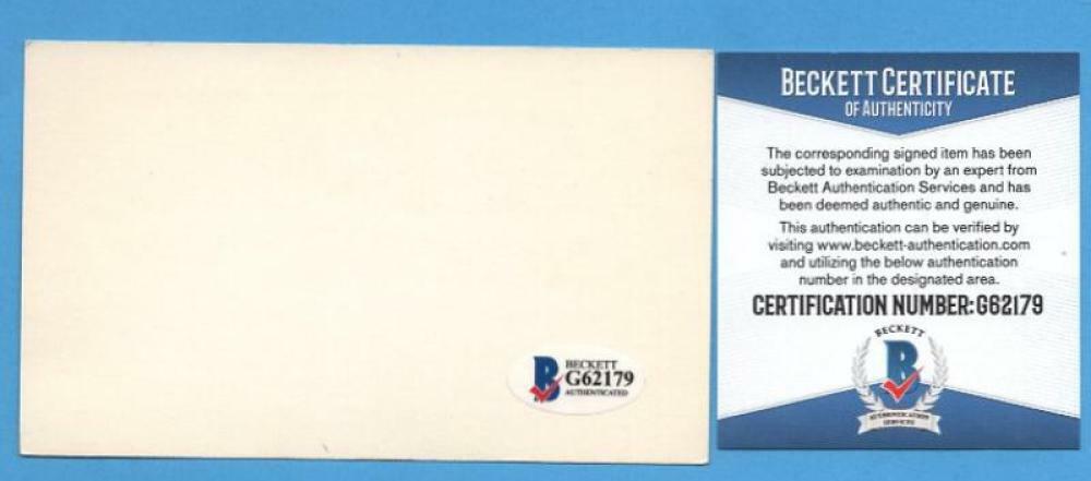 DOLPH CAMILLI  BROOKLYN DODGERS SIGNED 3X5 INDEX CARD BECKETT G62179