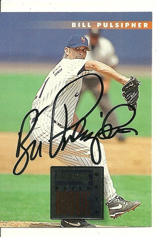 BILL PULSIPHER NEW YORK METS SIGNED AUTO 1995 DONRUSS CARD #100 W/COA