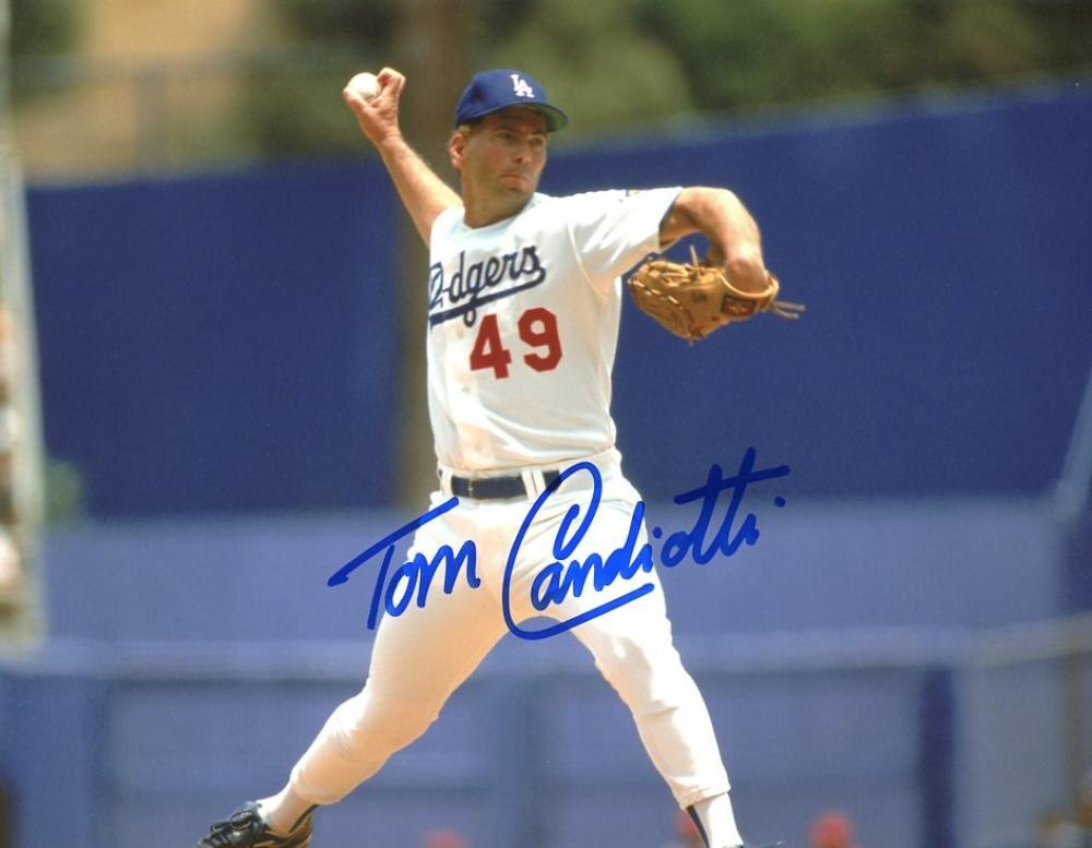 TOM CANDIOTTI LOS ANGELES DODGERS SIGNED 8X10 PHOTO W/COA