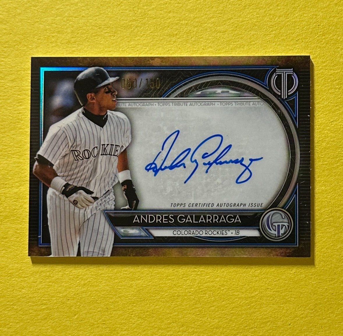 2020 TOPPS TRIBUTE ANDRES GALARRAGA AUTO /150 #TA-AG ROCKIES