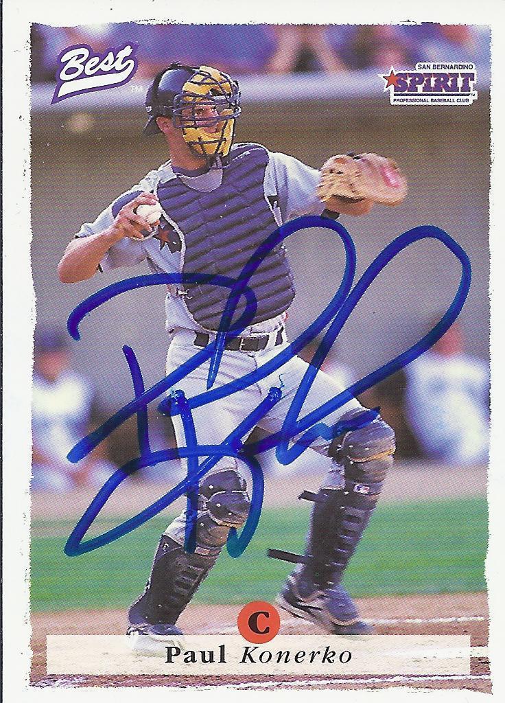 PAUL KONERKO SAN BEHARDING SPIRIT 1995 BEST SIGNED AUTOGRAPH W/COA