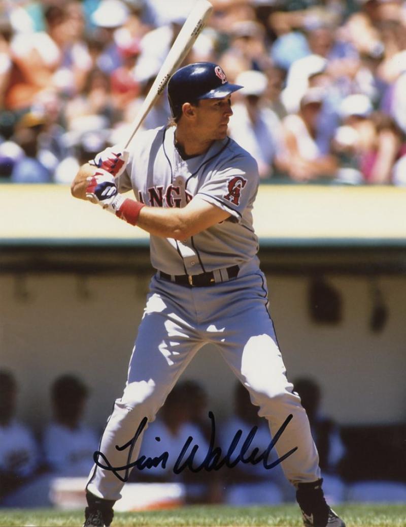 TIM WALLACH CALIFORNIA ANGELS SIGNED 8X10 W/COA 