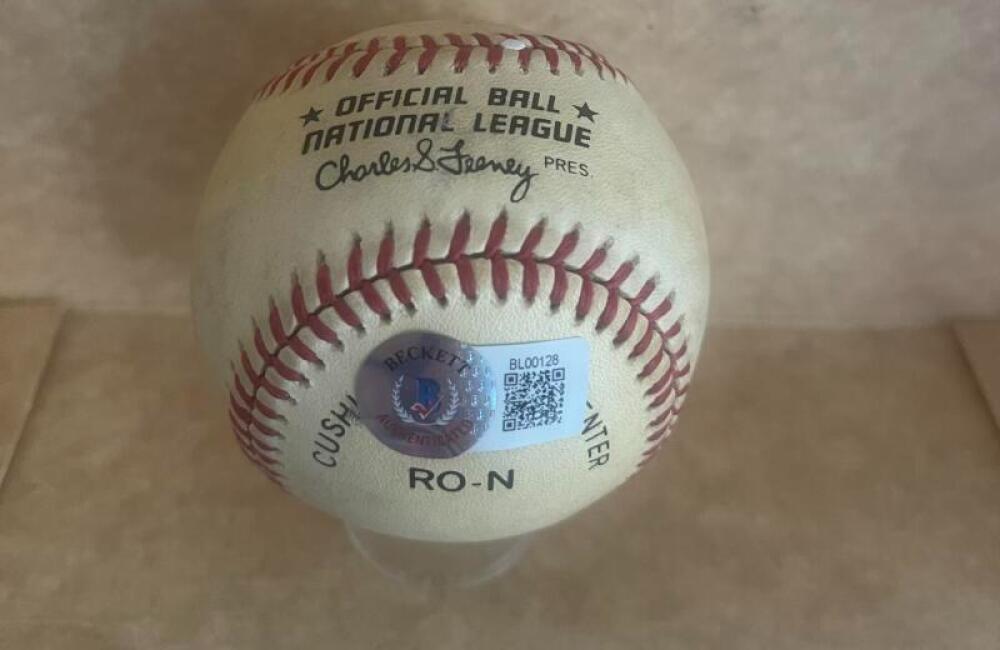 BILL JURGES CUBS/GIANTS SIGNED VINTAGE FEENEY N.L. BASEBALL BECKETT AUTH