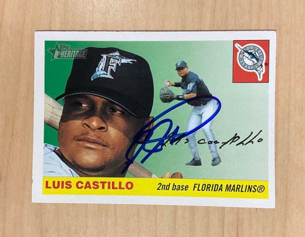 LUIS CASTILLO FLORIDA MARLINS SIGNED 2004 TOPPS HERITAGE CARD #63 W/COA