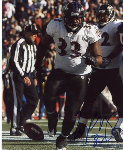 LE'RON MCCLAIN BALTIMORE RAVENS SIGNED 8X10 PHOTO W/COA